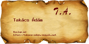 Takács Ádám névjegykártya